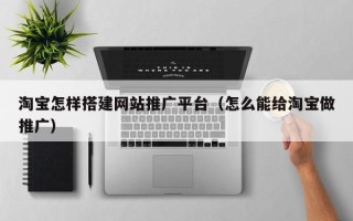 开封淘宝怎样搭建网站推广平台（怎么能给淘宝做推广）